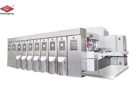 автоматическая гофрированная картонная коробка 2-х цветная флексографская печатная машина